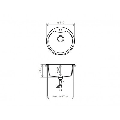 8254 Мойка Tolero R-108Е №911 (Черный) d510